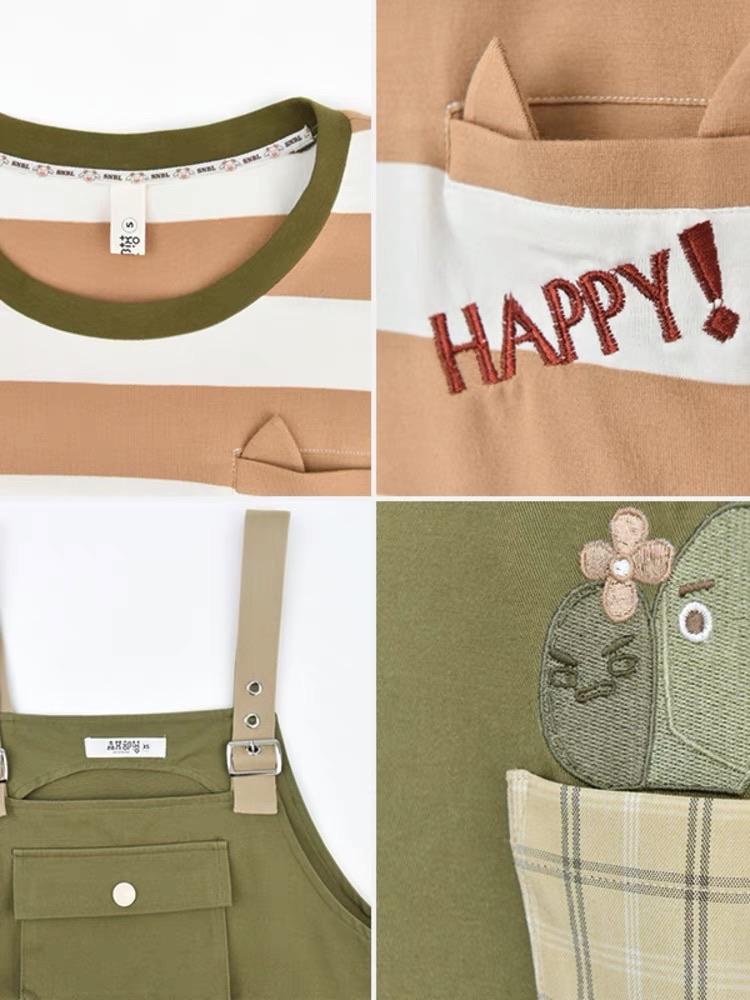Happy Cactus Tee & Overall Shorts-ntbhshop