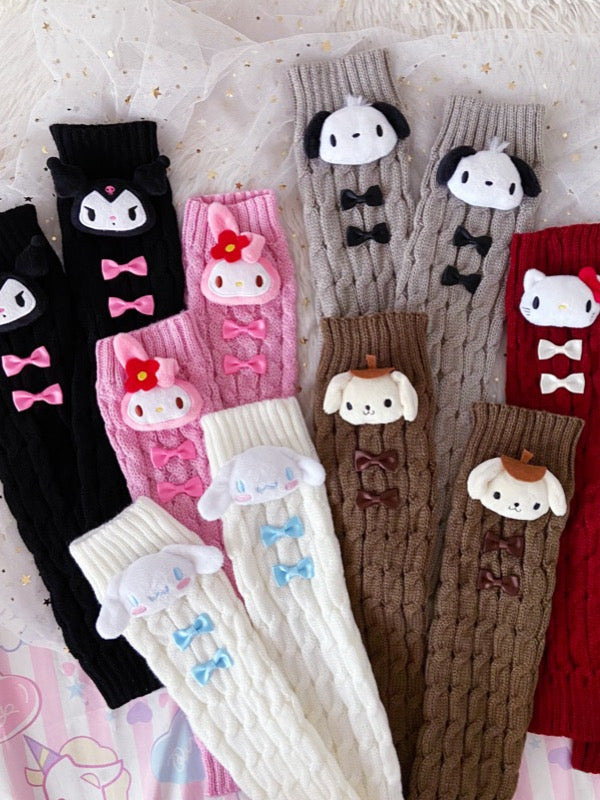 Kuromi My Melody Cinnamoroll Pompompurin Pochacco Hello Kitty Cute Girl JK  Uniform Leg Warmers