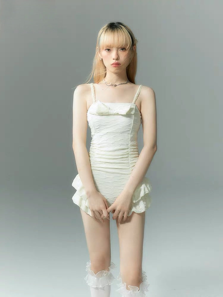 Lady in Ivory Bow Knot Swimsuit-ntbhshop