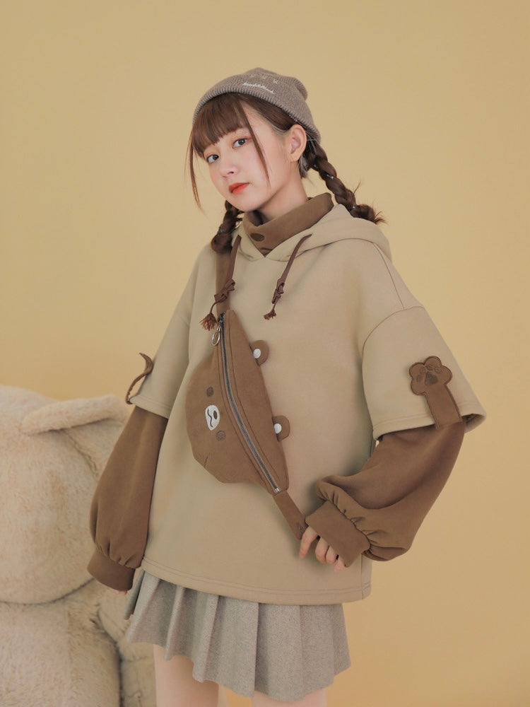 Brown Bear Hoodie with Bum Bag-ntbhshop
