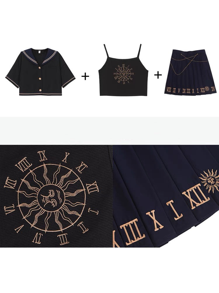 Planetary Hours Sailor Blouse, Camisole & Skirt-ntbhshop