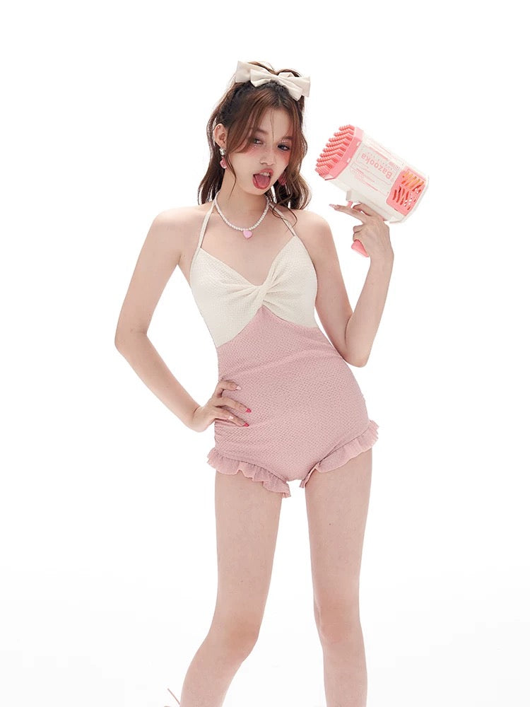 Rosy Vacation Swimsuit & Cardigan-ntbhshop