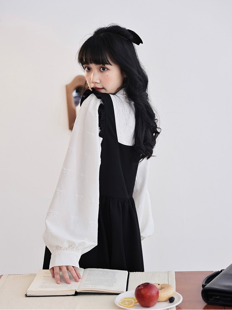 Magical Maiden Puff Sleeve and Shoulder Strap Dress Set-ntbhshop