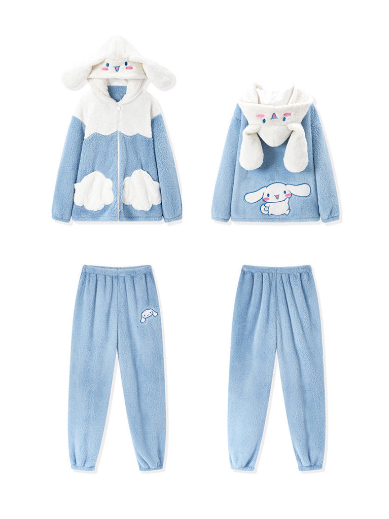 Cinnamoroll Cozy Dreamy Winter Fleece Pajama Set - ntbhshop