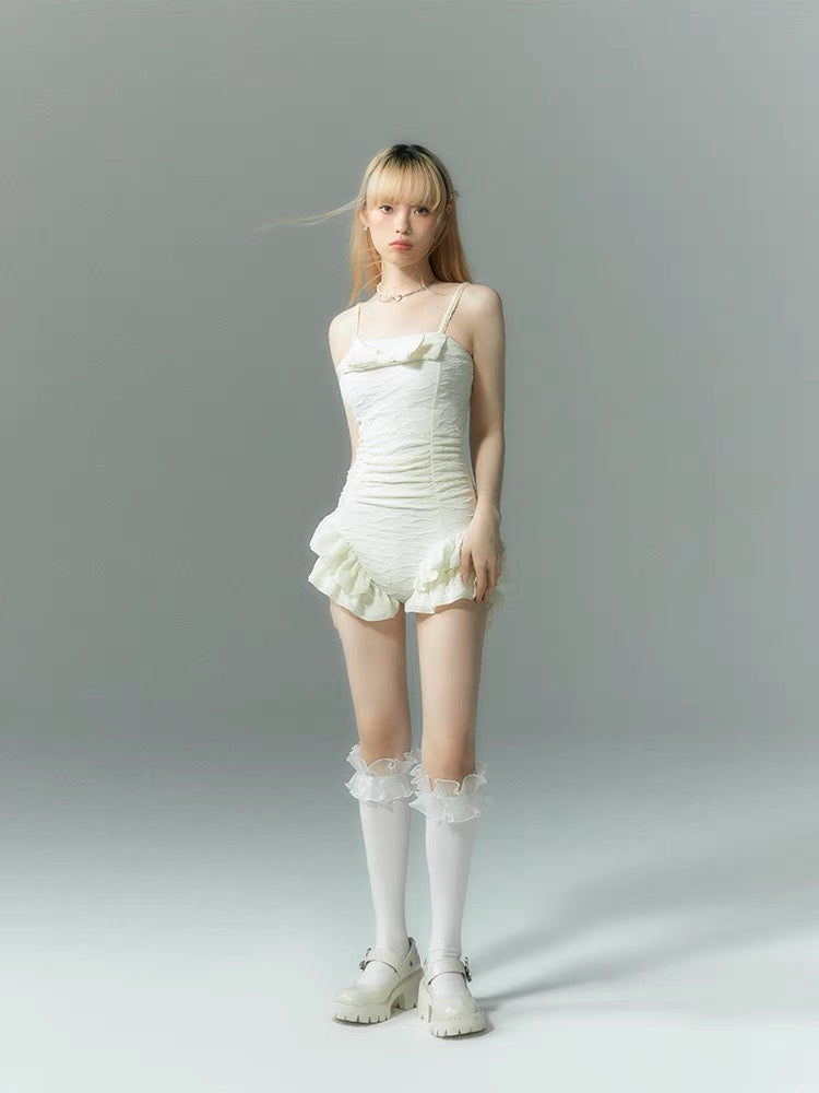 Lady in Ivory Bow Knot Swimsuit-ntbhshop