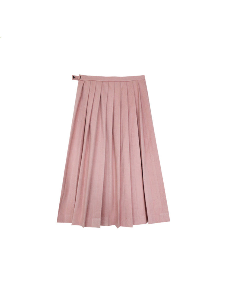 Pretty in Pink Wool Pleated Skirt-ntbhshop