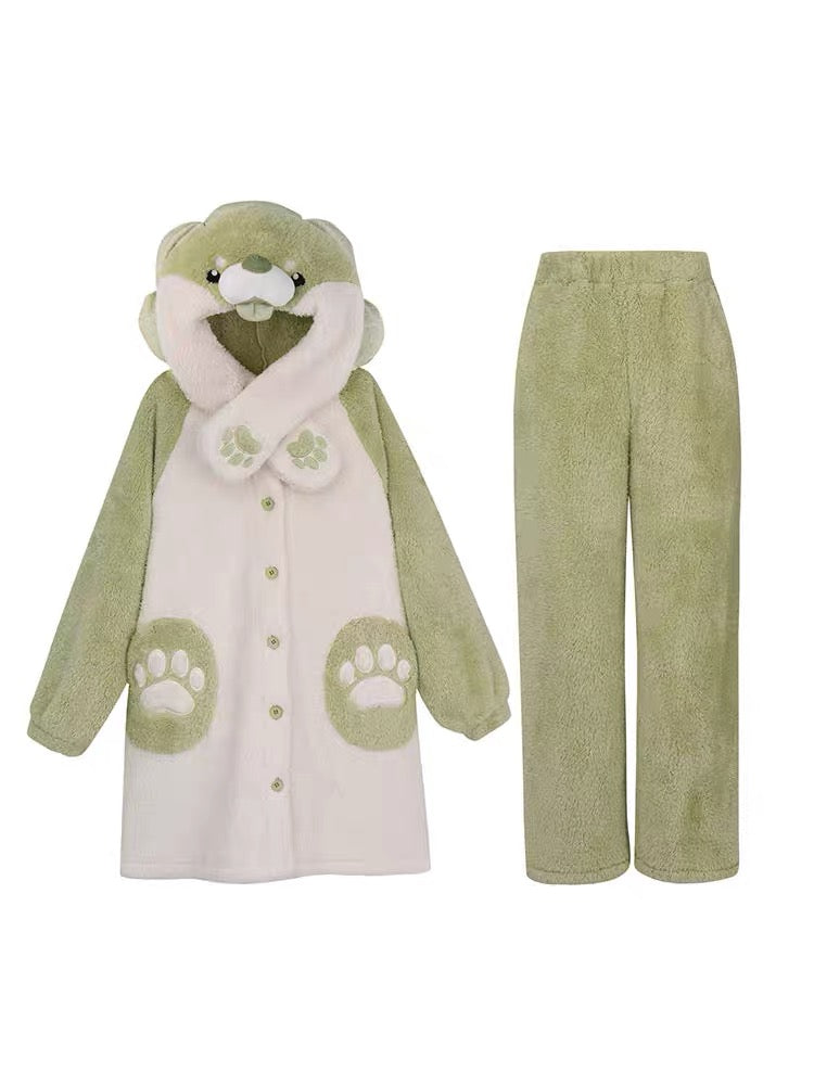 Brown Bear Cozy Dreamy Winter Flannel Pajama Set - ntbhshop