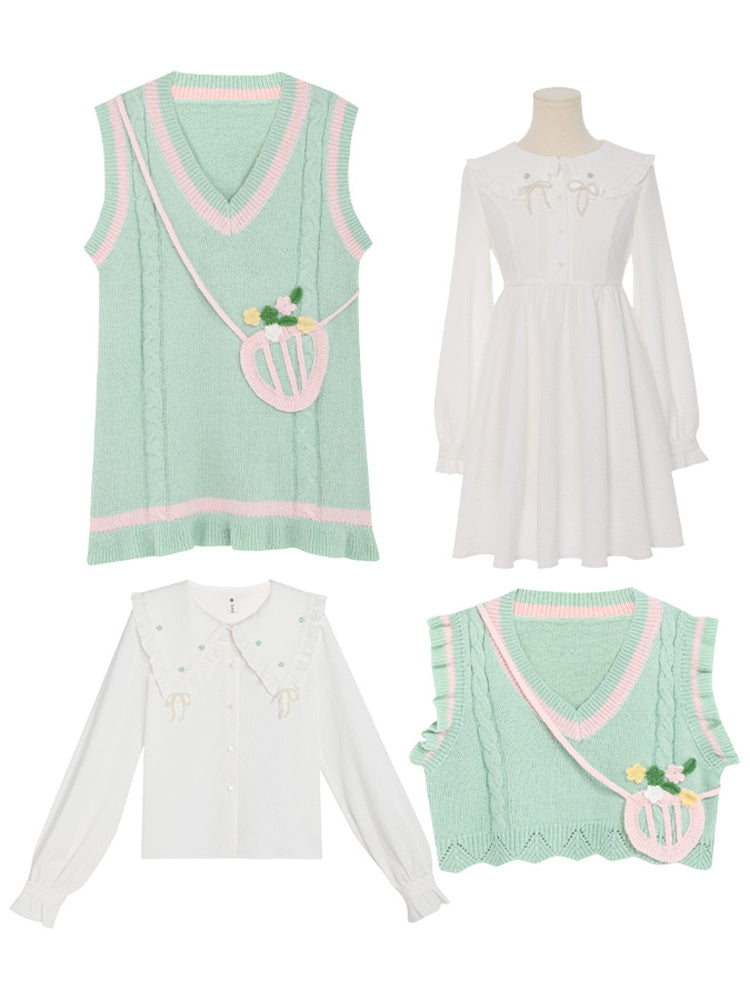 Sweet & Salty Mint Blouse, Knit Vest & Dresses-ntbhshop