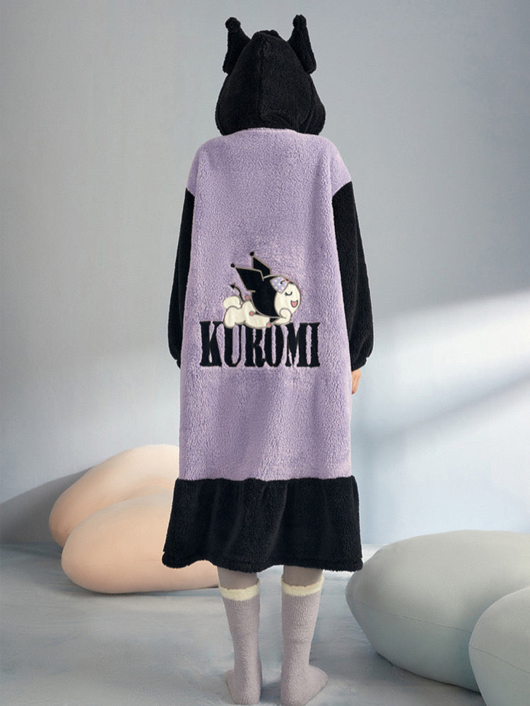 Kuromi My Melody Cinnamoroll Fleece Nightgowns-ntbhshop