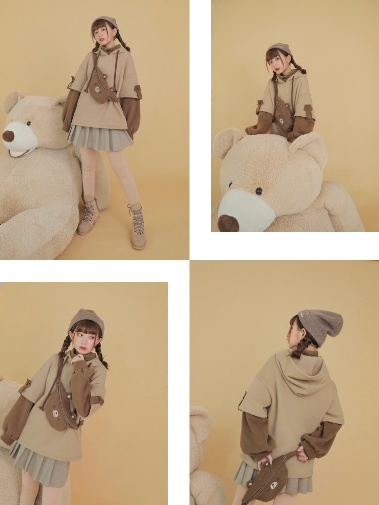 Brown Bear Hoodie with Bum Bag-ntbhshop