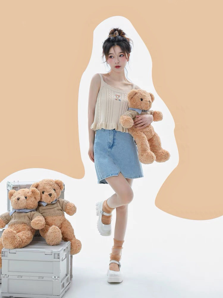 Kawaii Knit Cami Tops-ntbhshop