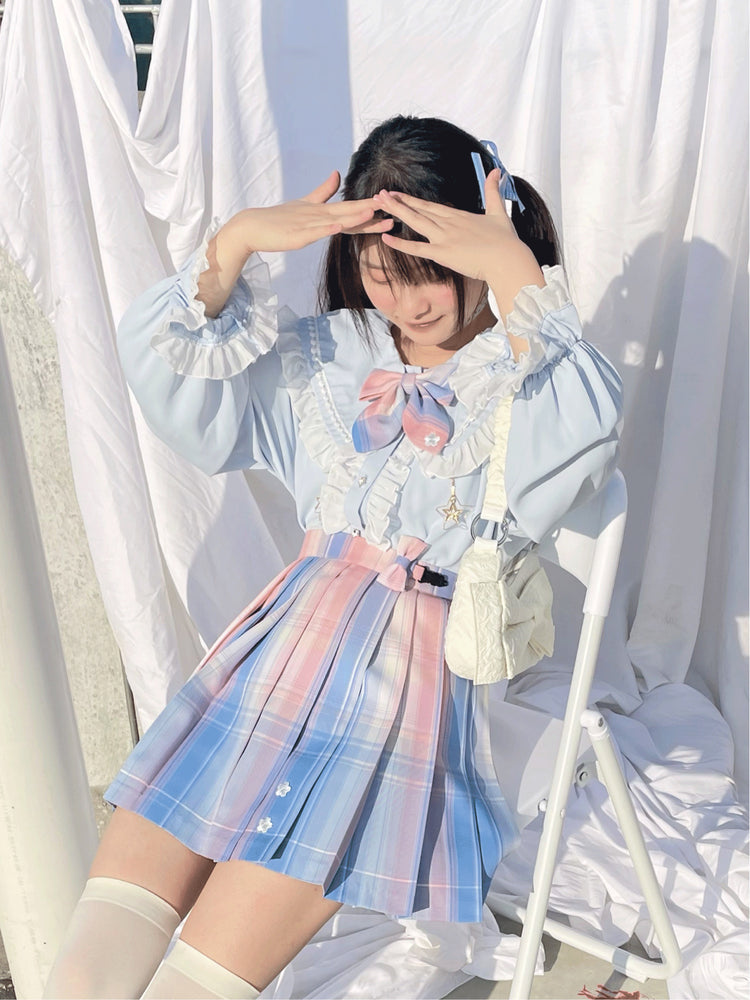 Sakura Lollipop JK Uniform Blouse with Metal Star Pendants-ntbhshop