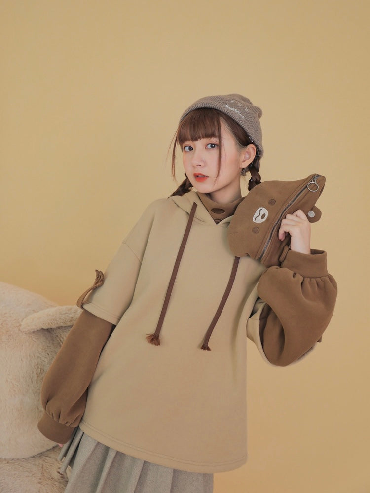Brown Bear Hoodie with Bum Bag-ntbhshop