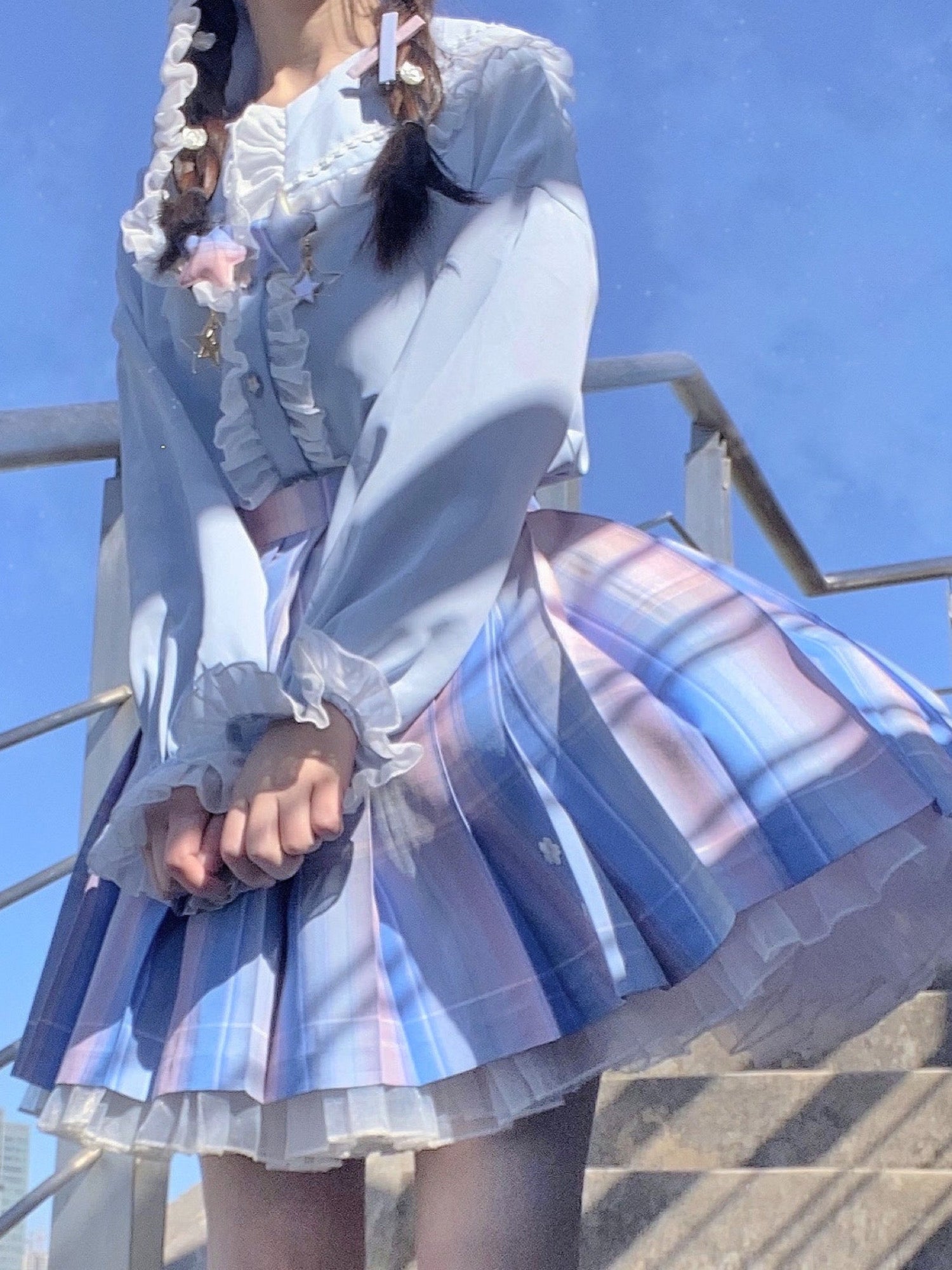 Sakura Lollipop JK Uniform Blouse with Metal Star Pendants-ntbhshop