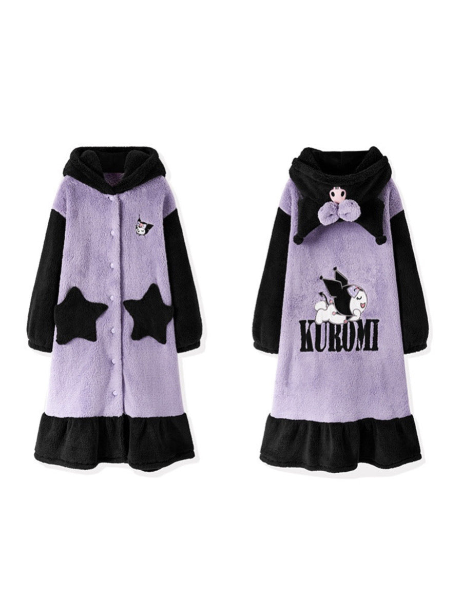 Kuromi My Melody Cinnamoroll Fleece Nightgowns-ntbhshop