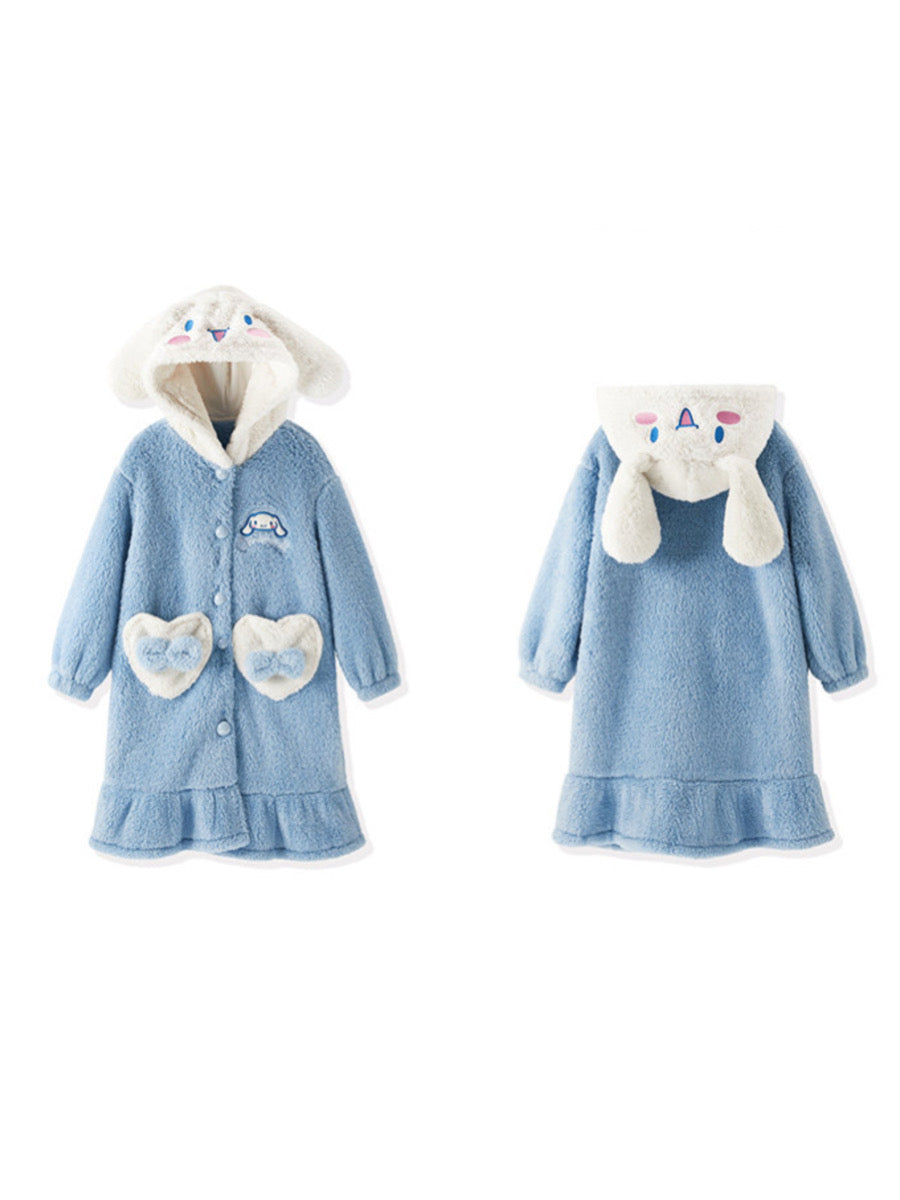Melody & Cinnamoroll Cozy Dreamy Winter Fleece Nightgowns-ntbhshop