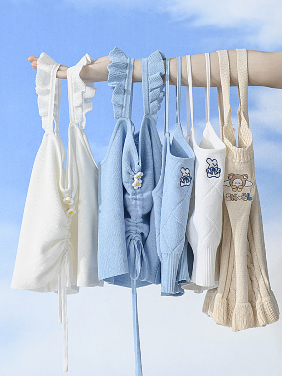 Kawaii Knit Cami Tops-ntbhshop