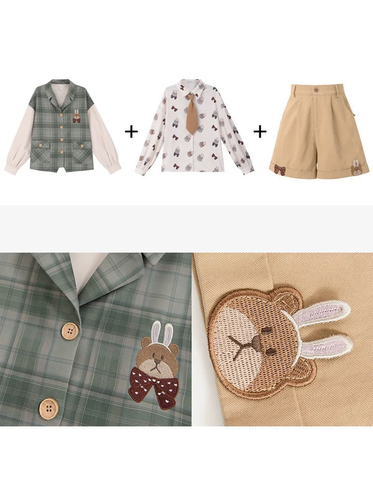 Bunny Bear Jacket, Shirt & Shorts-ntbhshop