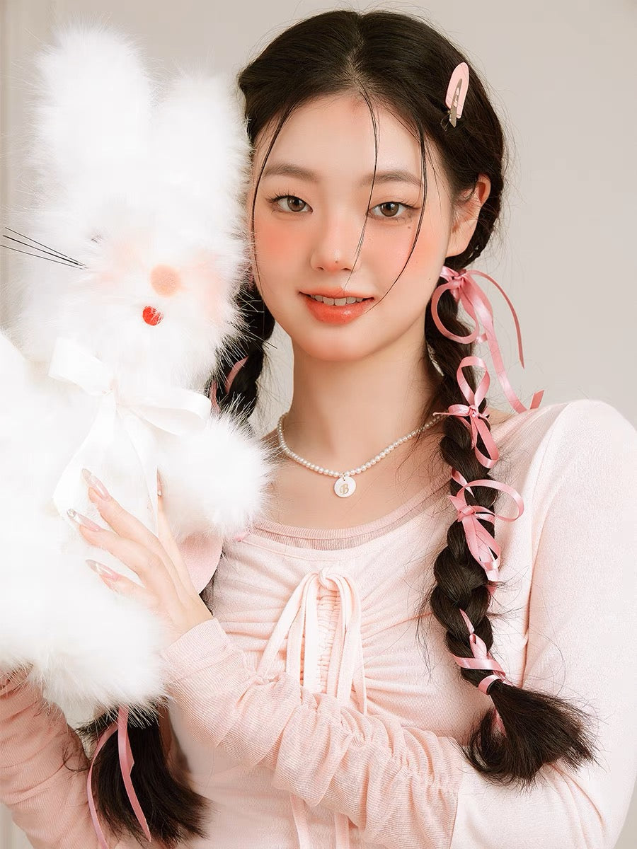 Sweetheart Tie-Up Ribbed Top-ntbhshop