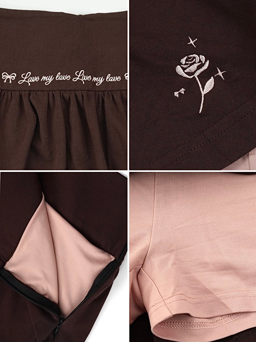 Love Note Embroidered Mini Skirts-ntbhshop