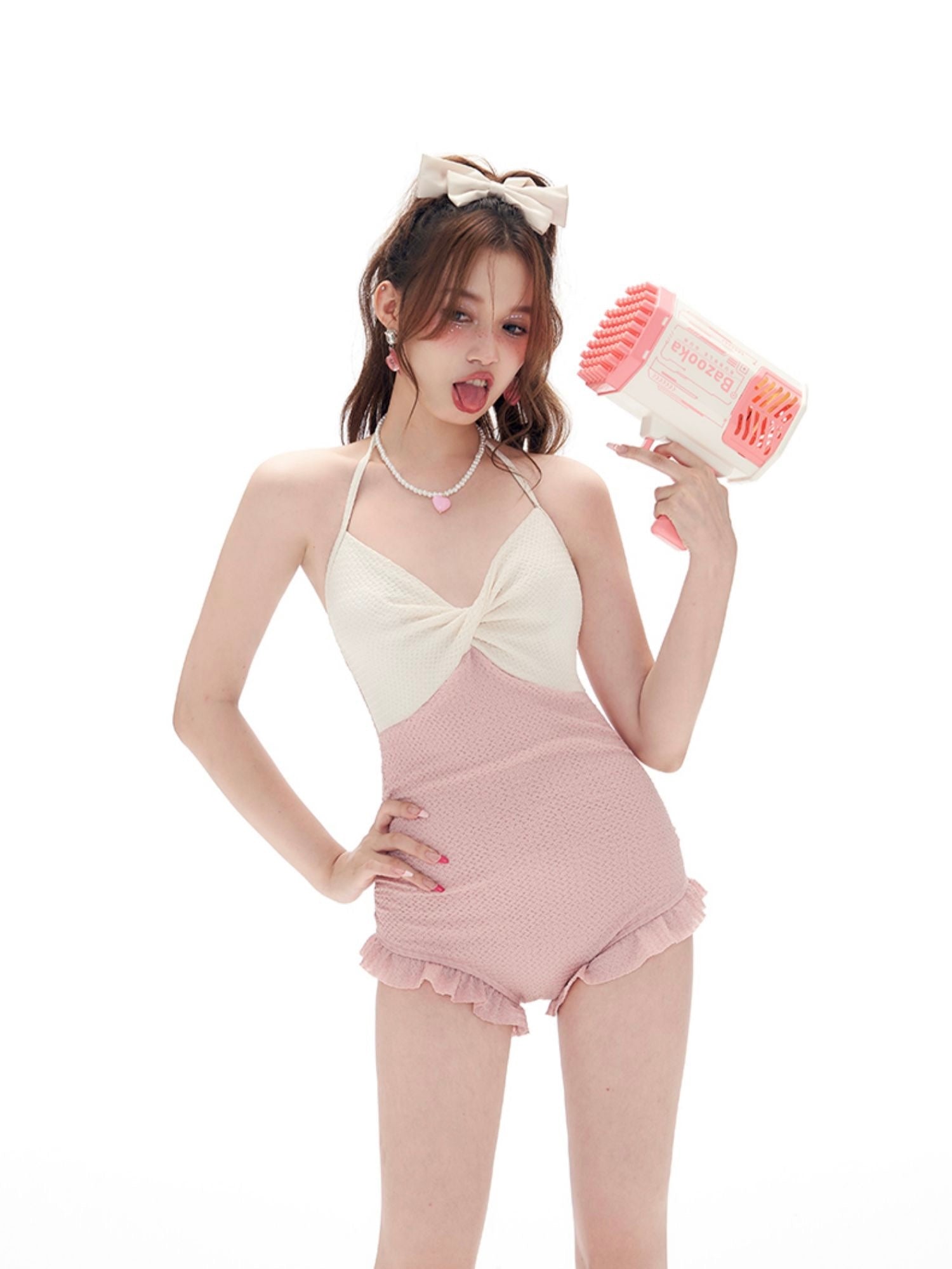 Rosy Vacation Swimsuit & Cardigan-ntbhshop