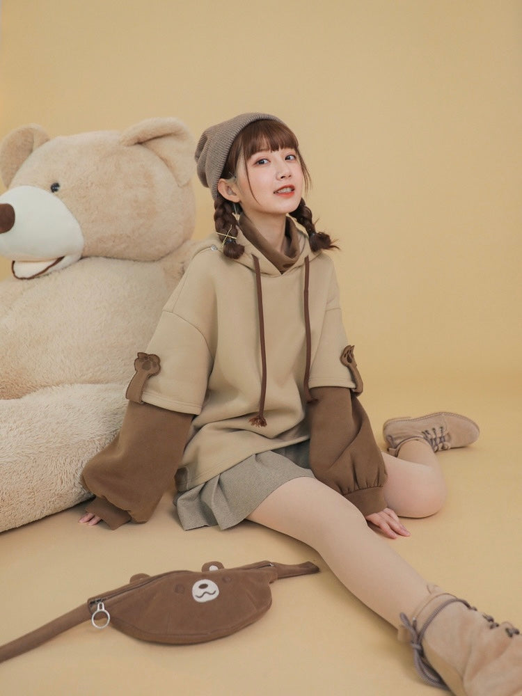 Brown Bear Hoodie with Bum Bag-ntbhshop