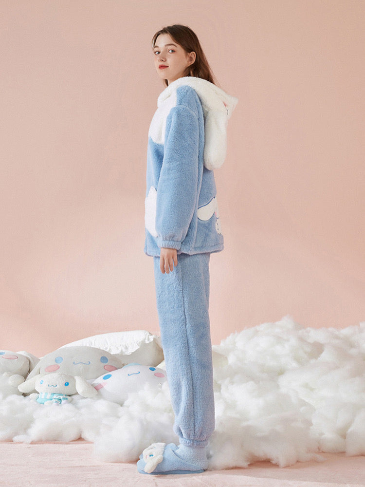 Cinnamoroll Cozy Dreamy Winter Fleece Pajama Set-ntbhshop
