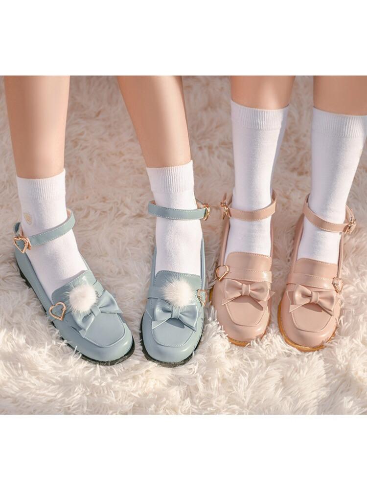 Kitty Bestie Soft Girl Mary Janes with Snowball-ntbhshop