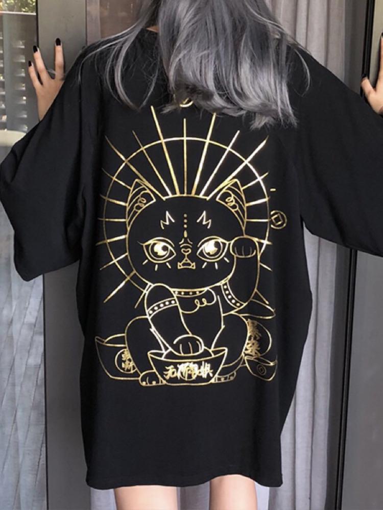 Lucky Cat Bronzing Tees-ntbhshop