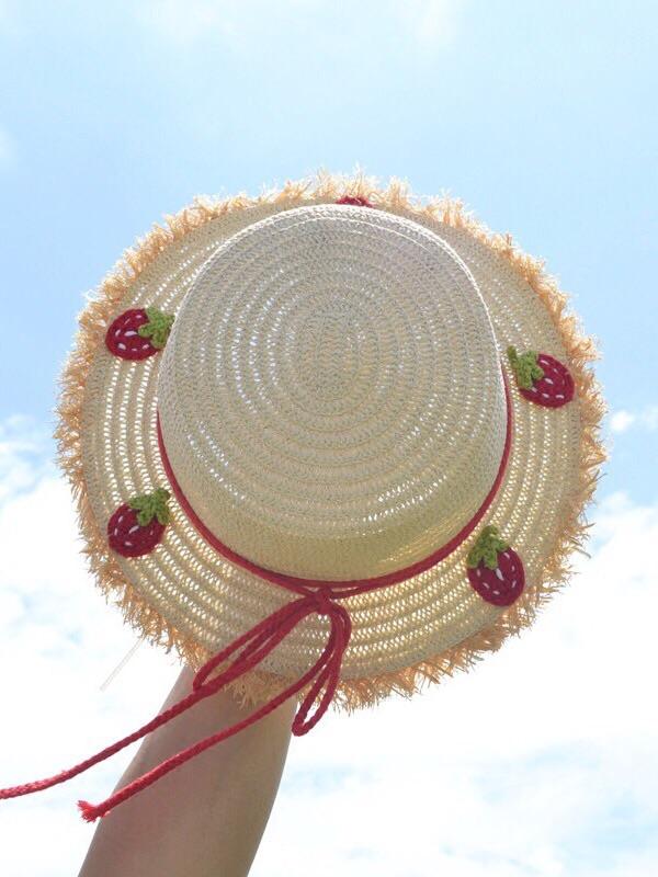 Machiko Summer Strawberry Straw Hat-ntbhshop