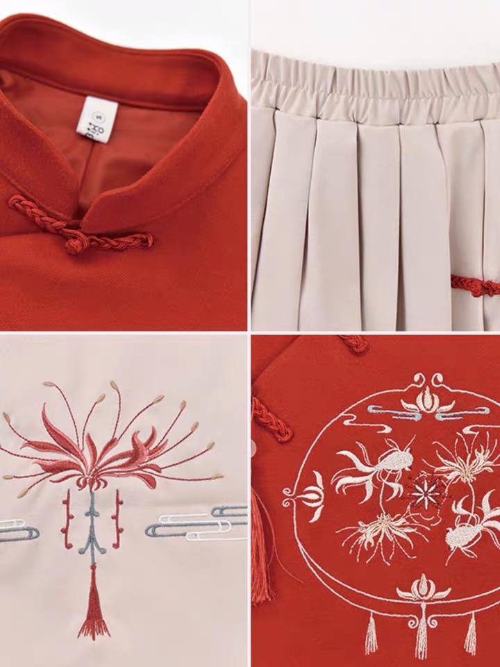 Manjusaka Crop Sweatshirt & Midi Skirt-ntbhshop