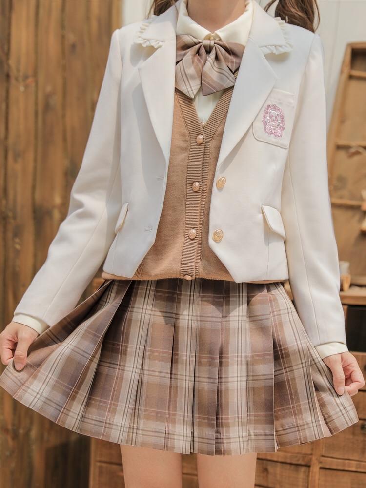 Milk Chocolate JK Uniform Skirts-ntbhshop