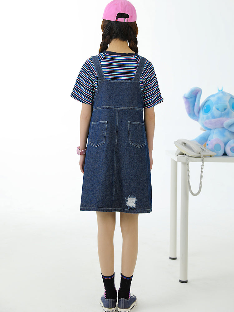 Lilo & Stitch Denim Overall Dress-ntbhshop