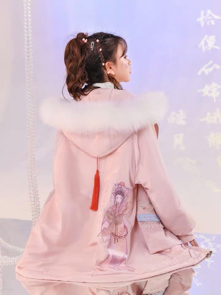 Peking Opera Fur Down Coat in Chinese Style-ntbhshop