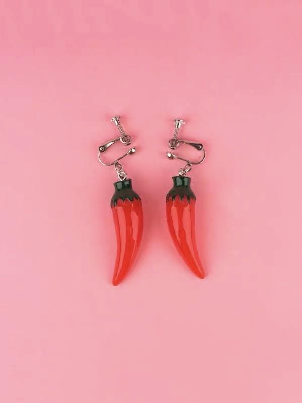 Spicy Pepper Resin Earrings-ntbhshop