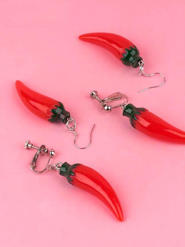 Spicy Pepper Resin Earrings-ntbhshop